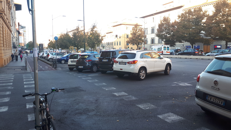 Technically not blocking the intersection. These were there overnight.
